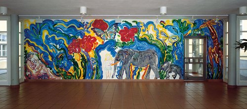 Gekrönte Giraffe mit Überblick 1990